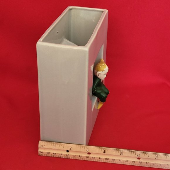 VTG 3D Pixie Elf Wall Pocket Planter Vase Open Square - Picture 10 of 13